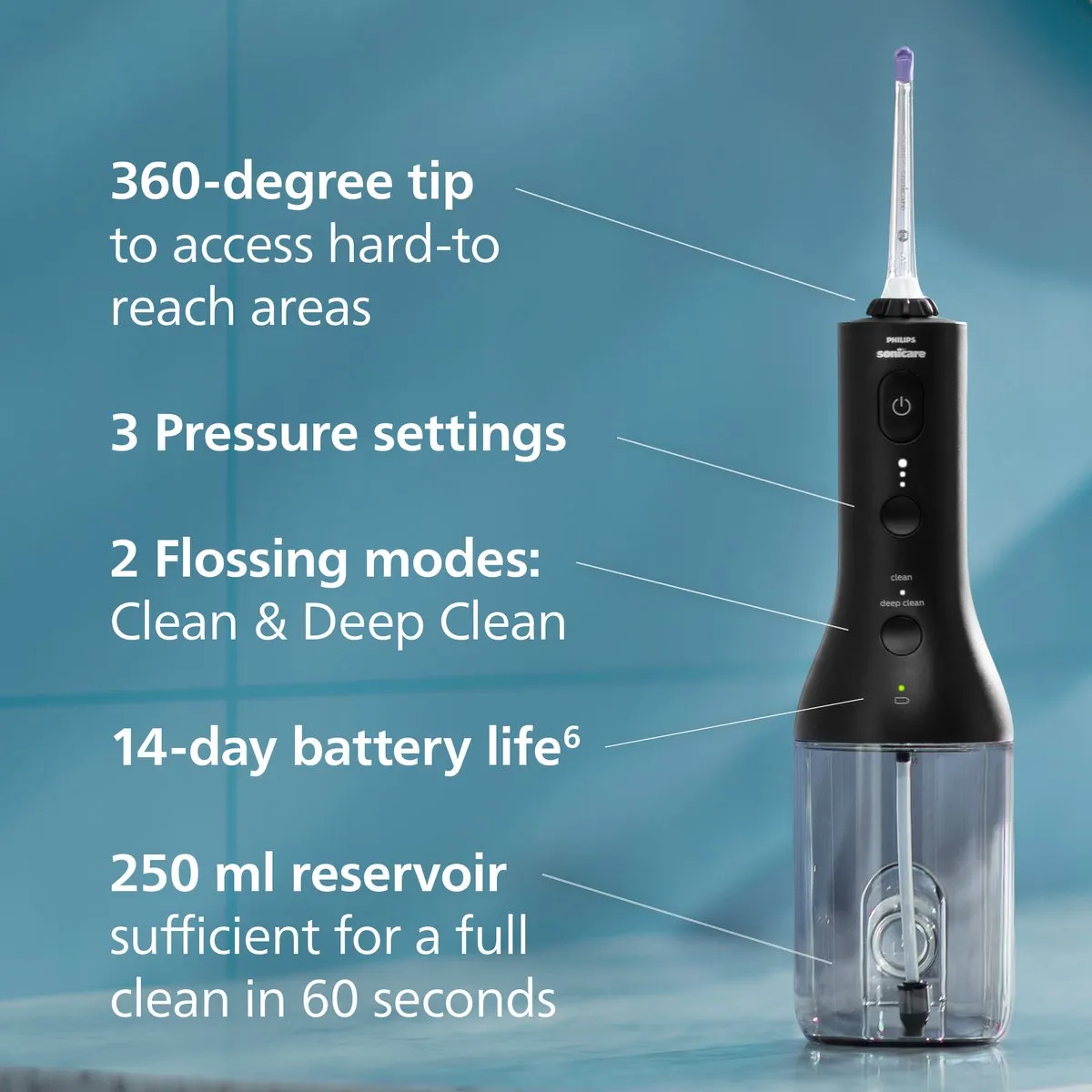 Philips Sonicare Series 3000 HX3826/33 Waterflosser - Zwart