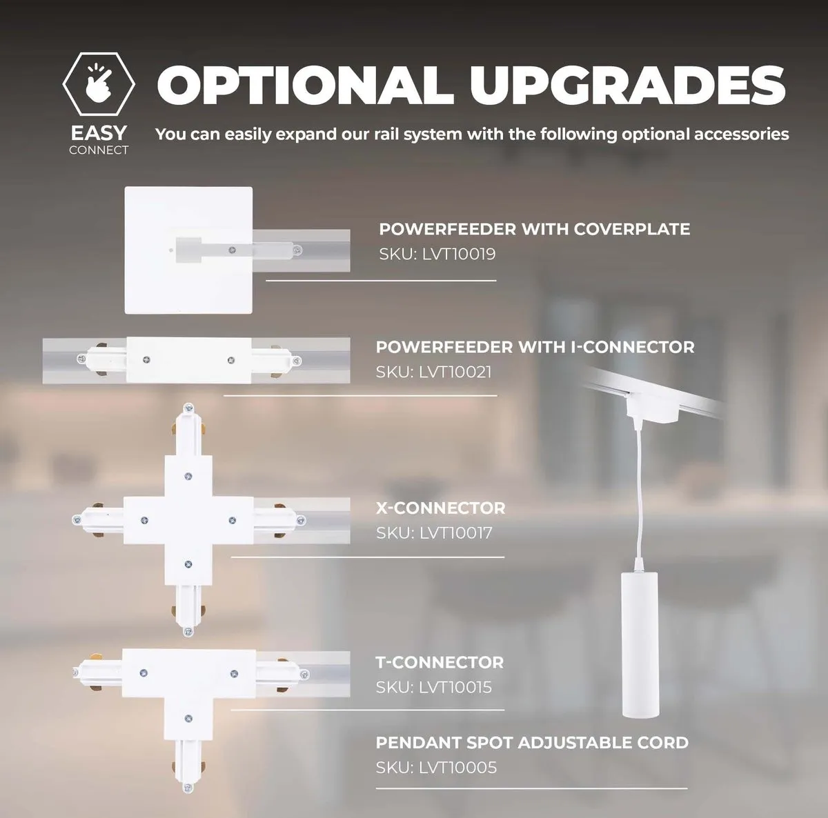 Ledvion LED Railverlichting 3M 5 Spots - Dimbaar GU10 Wit