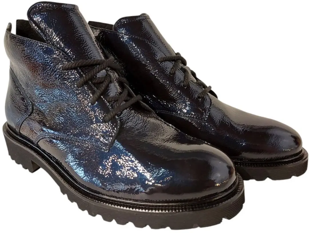 Durea Korte Veterboot 9797 185 7534 Blauw Lak