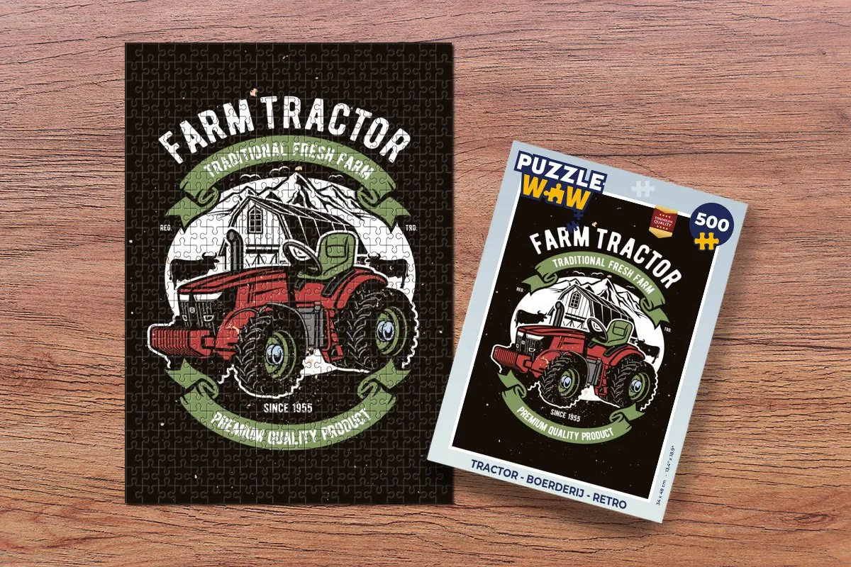 PuzzleWow Tractor Boerderij Legpuzzel 500 Stuks - Multicolor
