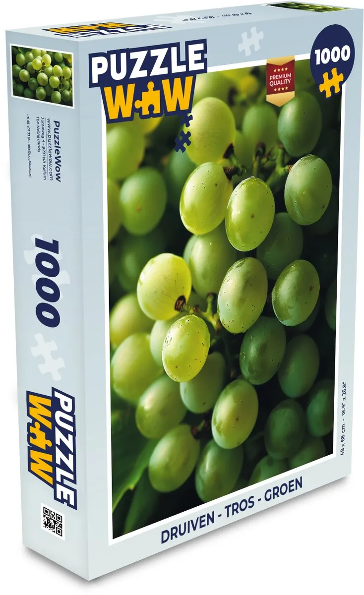 PuzzleWow Druiven Legpuzzel 1000 Stuks - Groen