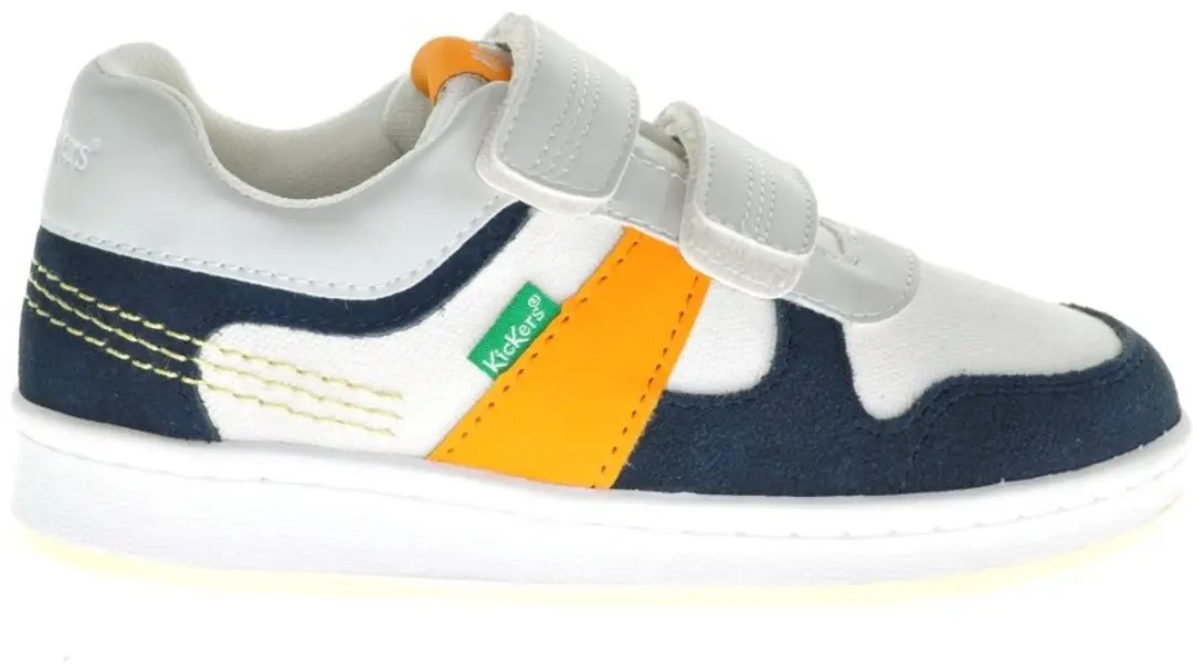 Kickers Jogens Zomer Sneaker Canvas Velcro Blauw Wit maat 34