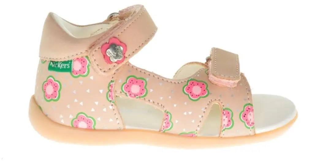 Kickers Roze Meisjessandaal Leder Met Gesloten Hiel Openteen maat 20
