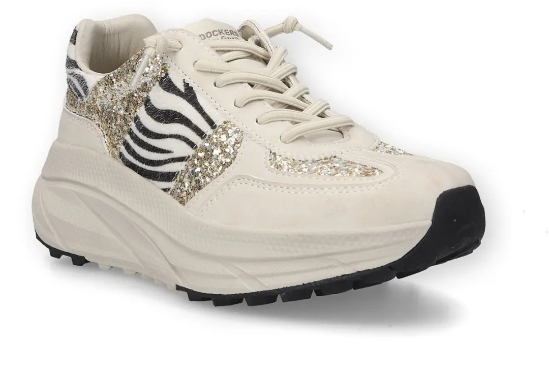 Dockers by Gerli Dames Animal Sneakers Low Offwhite/multi