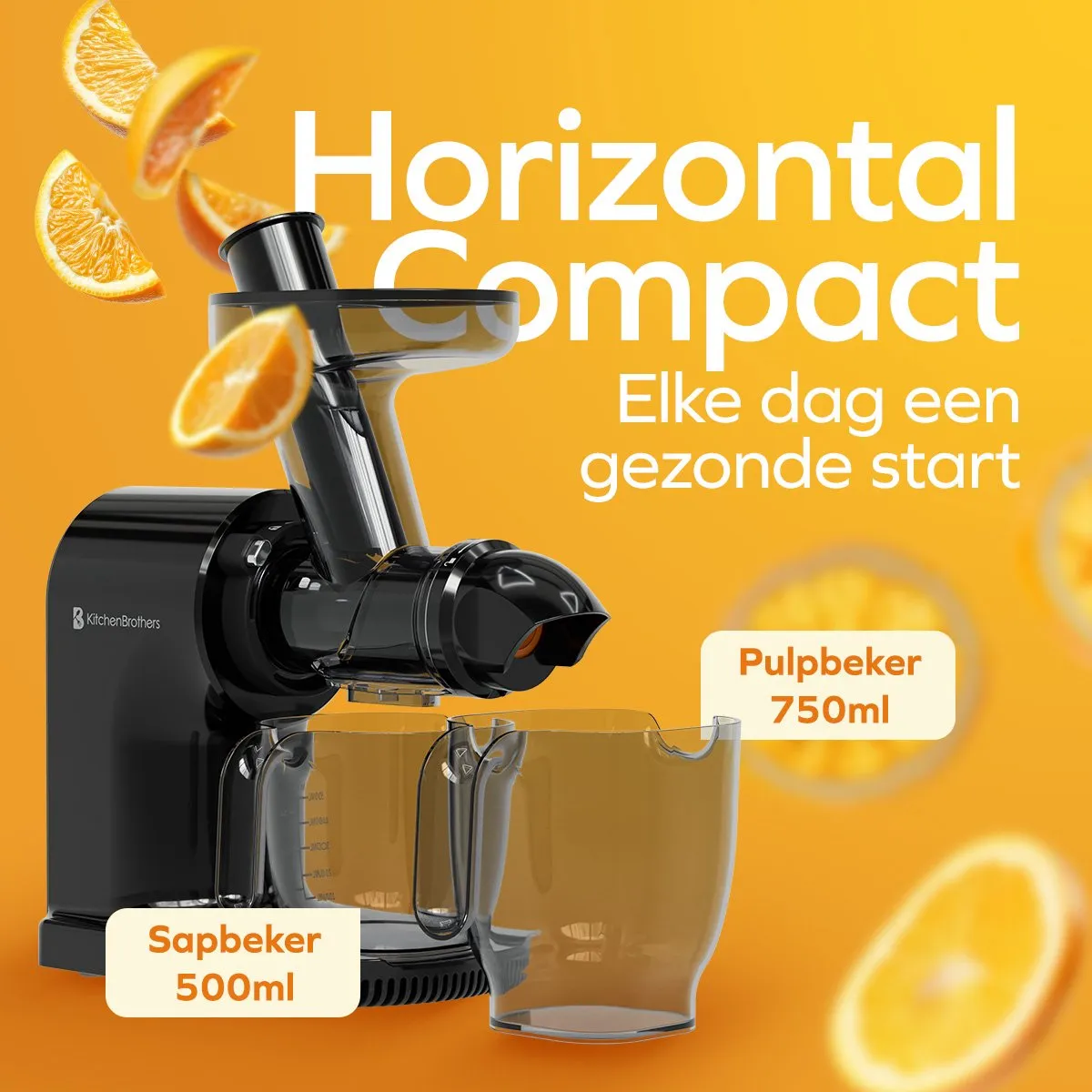 KitchenBrothers KB1004119 Slowjuicer - 150W - 500ml - Zwart
