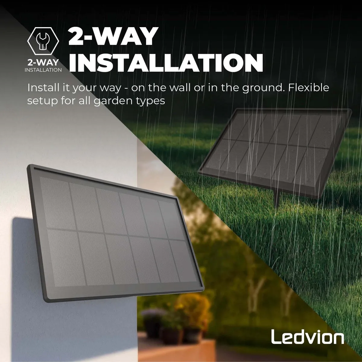 LEDVION Solar LED Paneel 10W 30x30cm - IP44