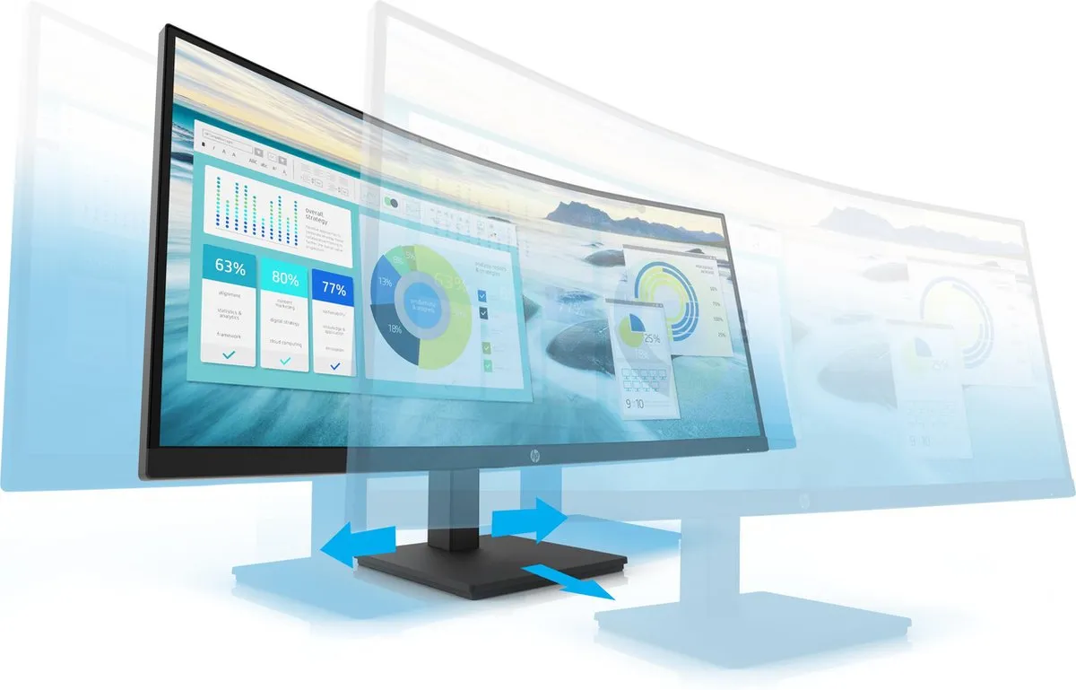 HP P34hc G4 Monitor 34 inch WQHD - USB-C - afbeelding 6 van 11