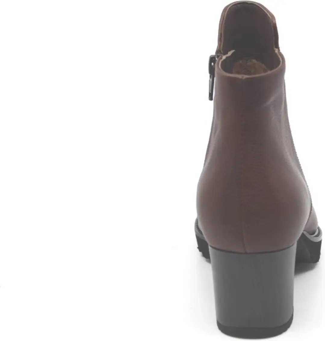 Durea 9743 Cognacbruine Enkellaarzen - Maat 40.5