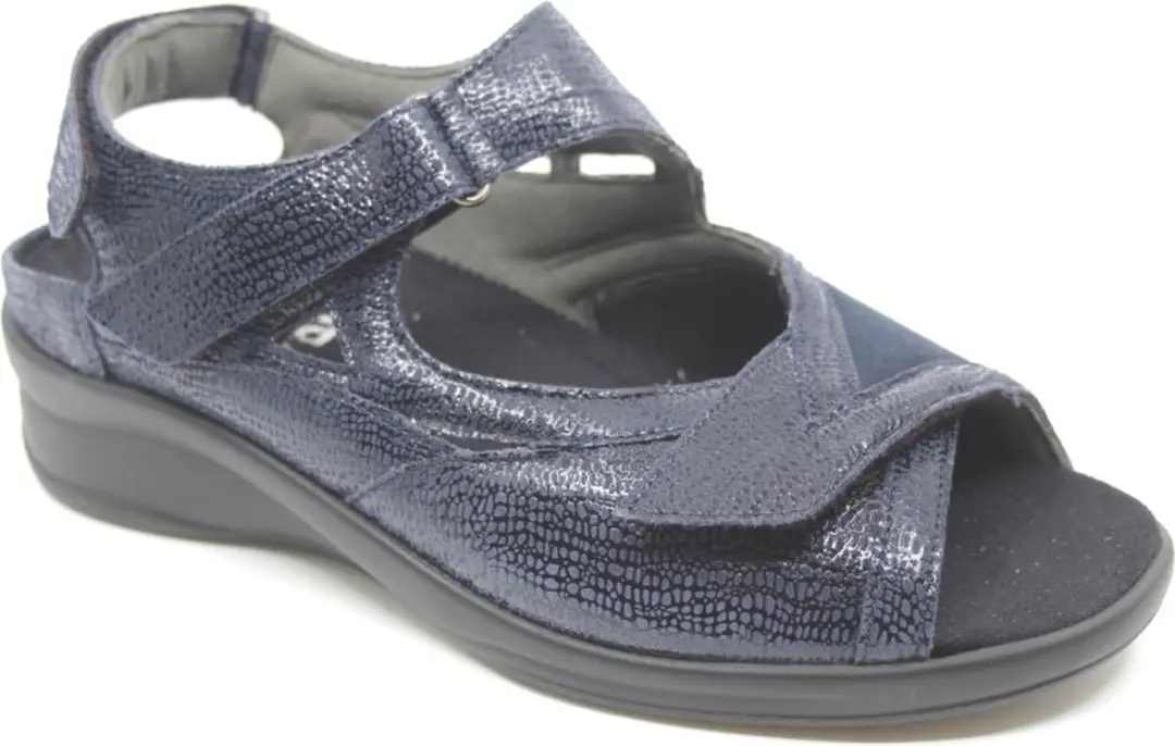 Durea 7408 Blauwe Extra Brede Sandalen