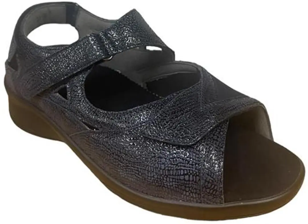 Durea 7408 Blauwe Extra Brede Sandalen - Maat 38