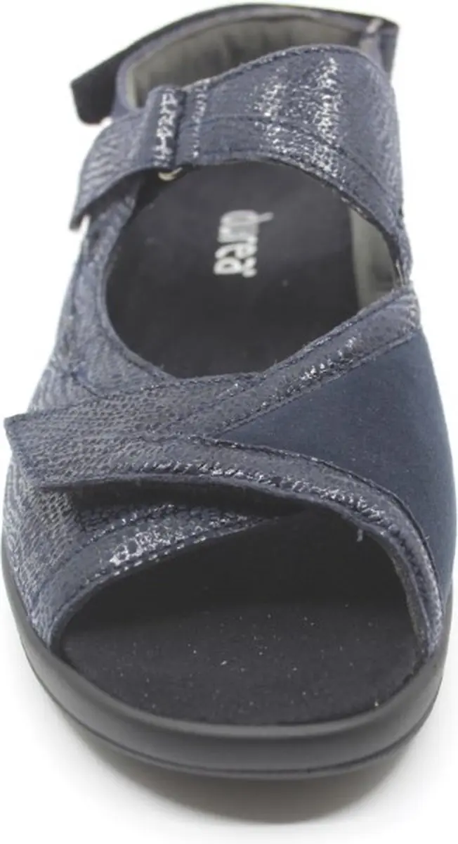 Durea 7408 Blauwe Extra Brede Sandalen - Maat 38