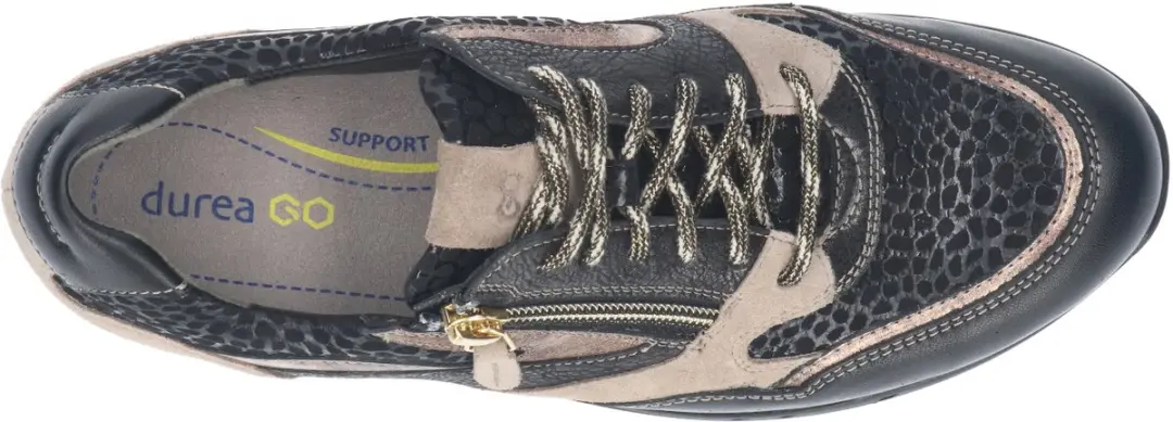 Durea 6306 K Lage Sneakers - Zwart - Maat 40.5