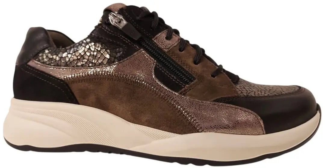 Durea Sneaker 6318 608 2266 - Zwart/Gunmetal/Olive - Wijdte K