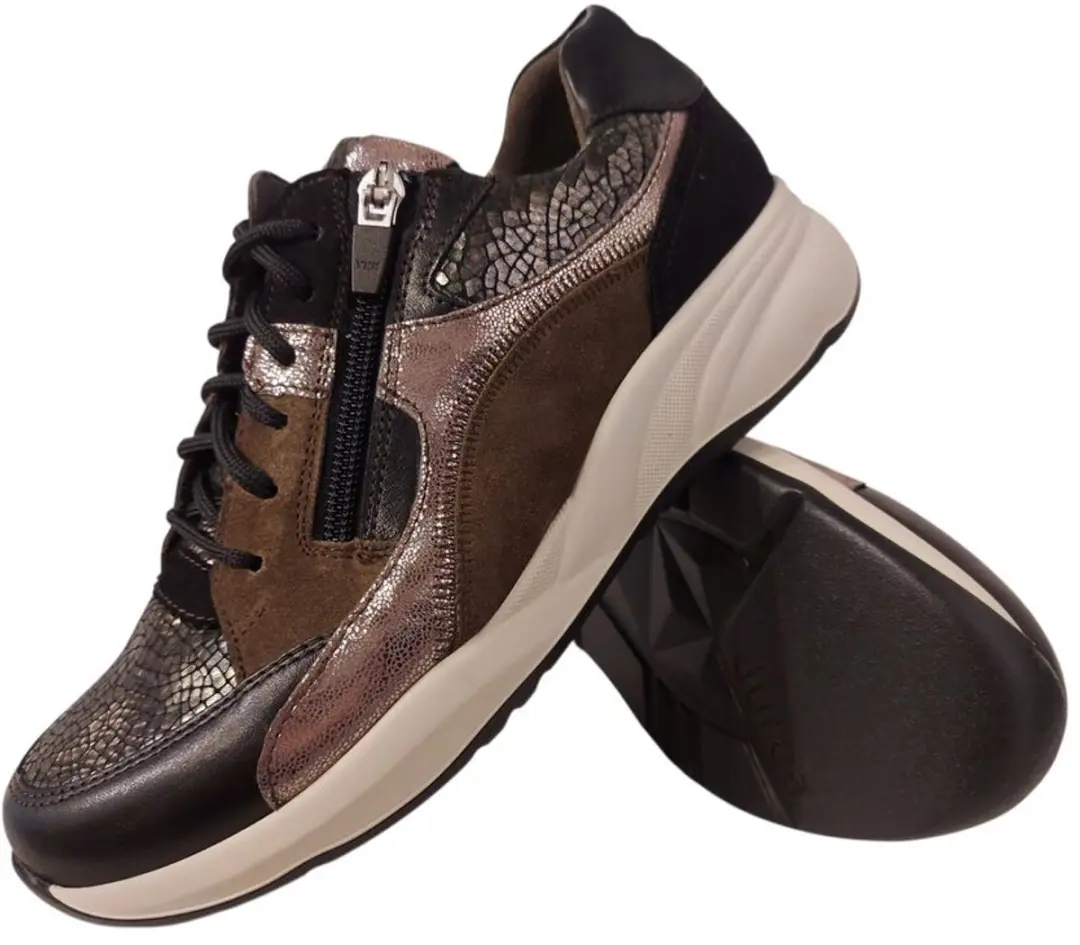 Durea Sneaker 6318 608 2266 - Zwart/Gunmetal/Olive - Wijdte K