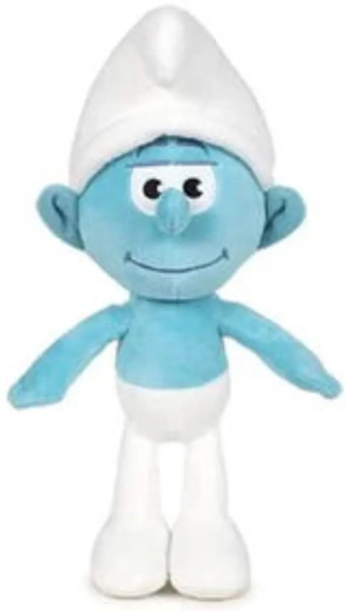 De Smurfen Vrolijke Smurf Pluche Knuffel 32cm