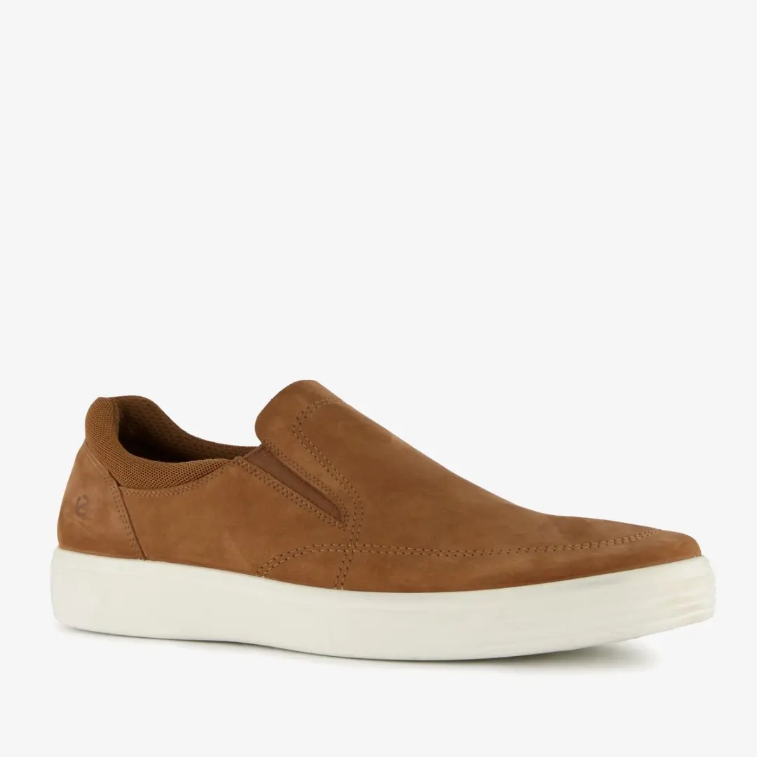 ECCO leren heren instappers cognac wit