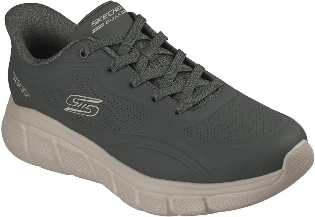 Skechers Heren BOBS B Flex Smooth Edge Sneakers Veterschoenen Olive - afbeelding 2 van 2