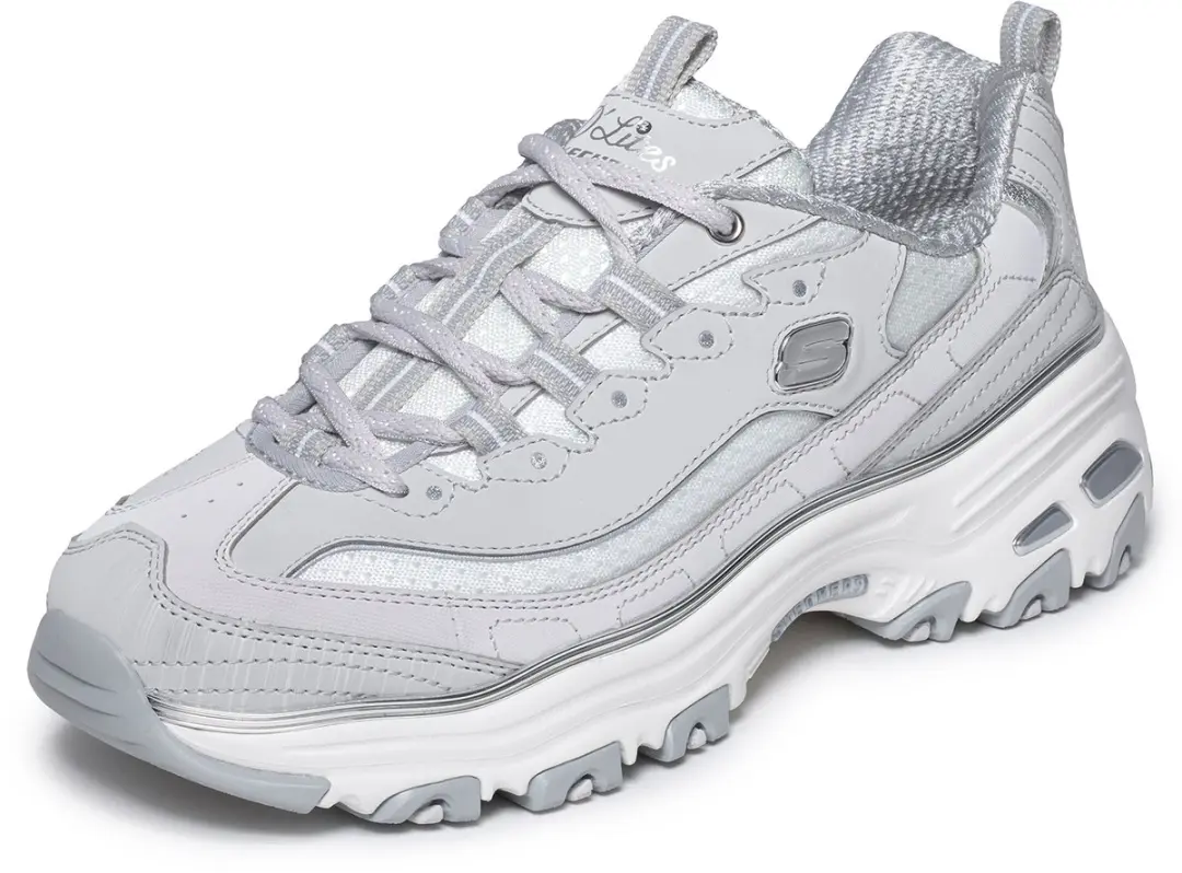 Skechers Dames D Lites Chrome Wave Sneakers Grijs