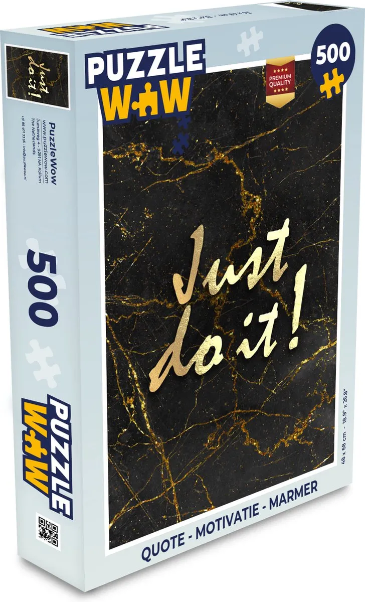 PuzzleWow Quote Motivatie Legpuzzel 500 Stuks - Marmerprint
