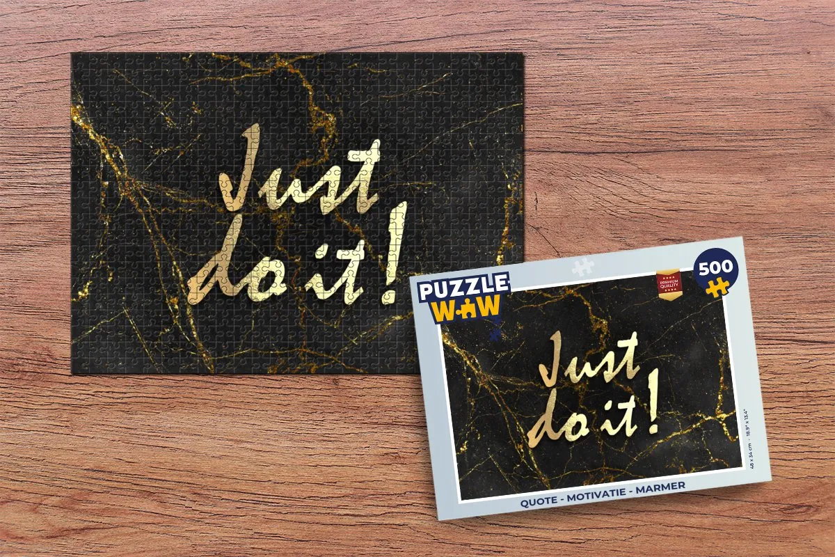 PuzzleWow Quote Motivatie Legpuzzel 500 Stuks - Marmerprint