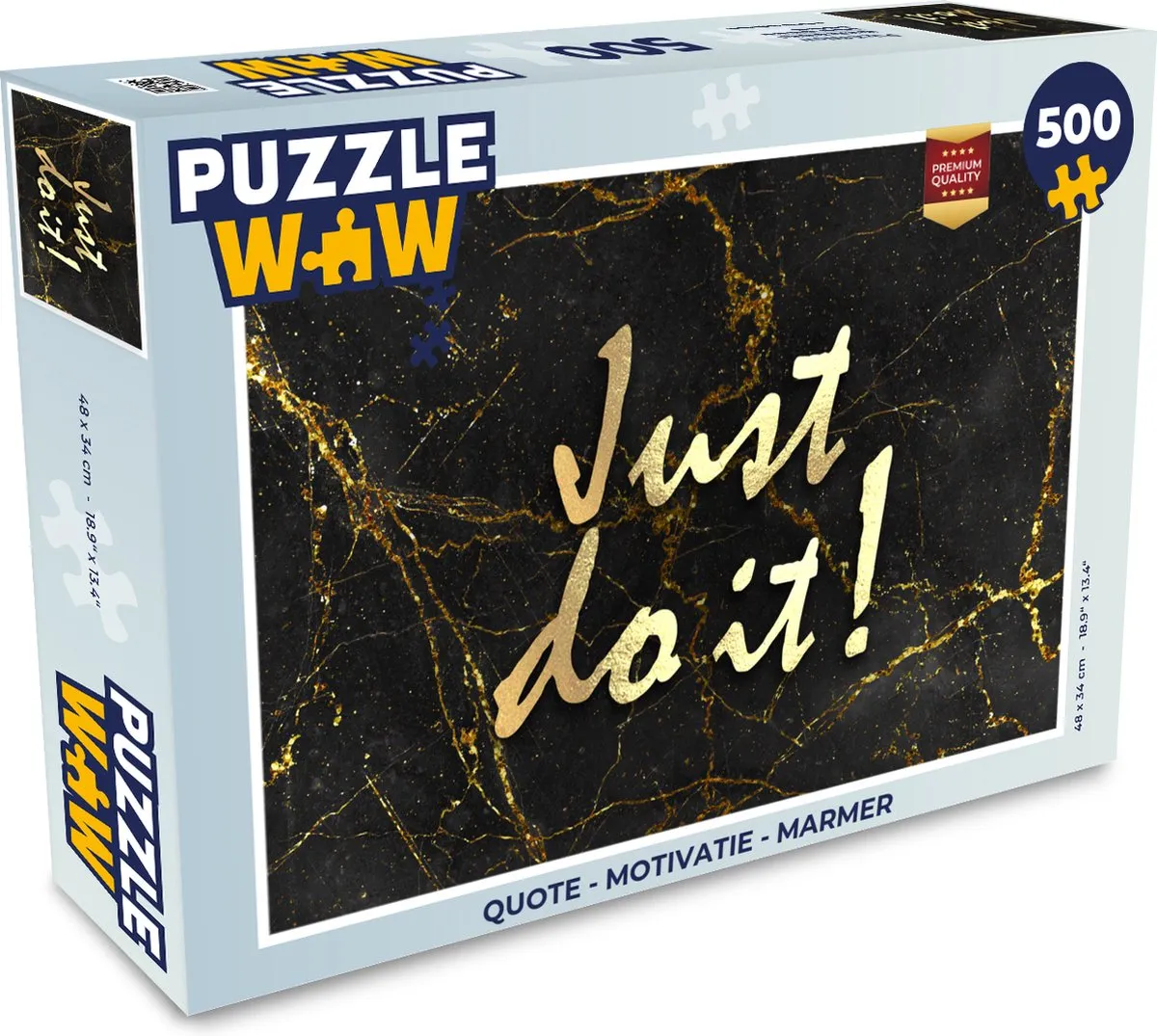 PuzzleWow Quote Motivatie Legpuzzel 500 Stuks - Marmerprint