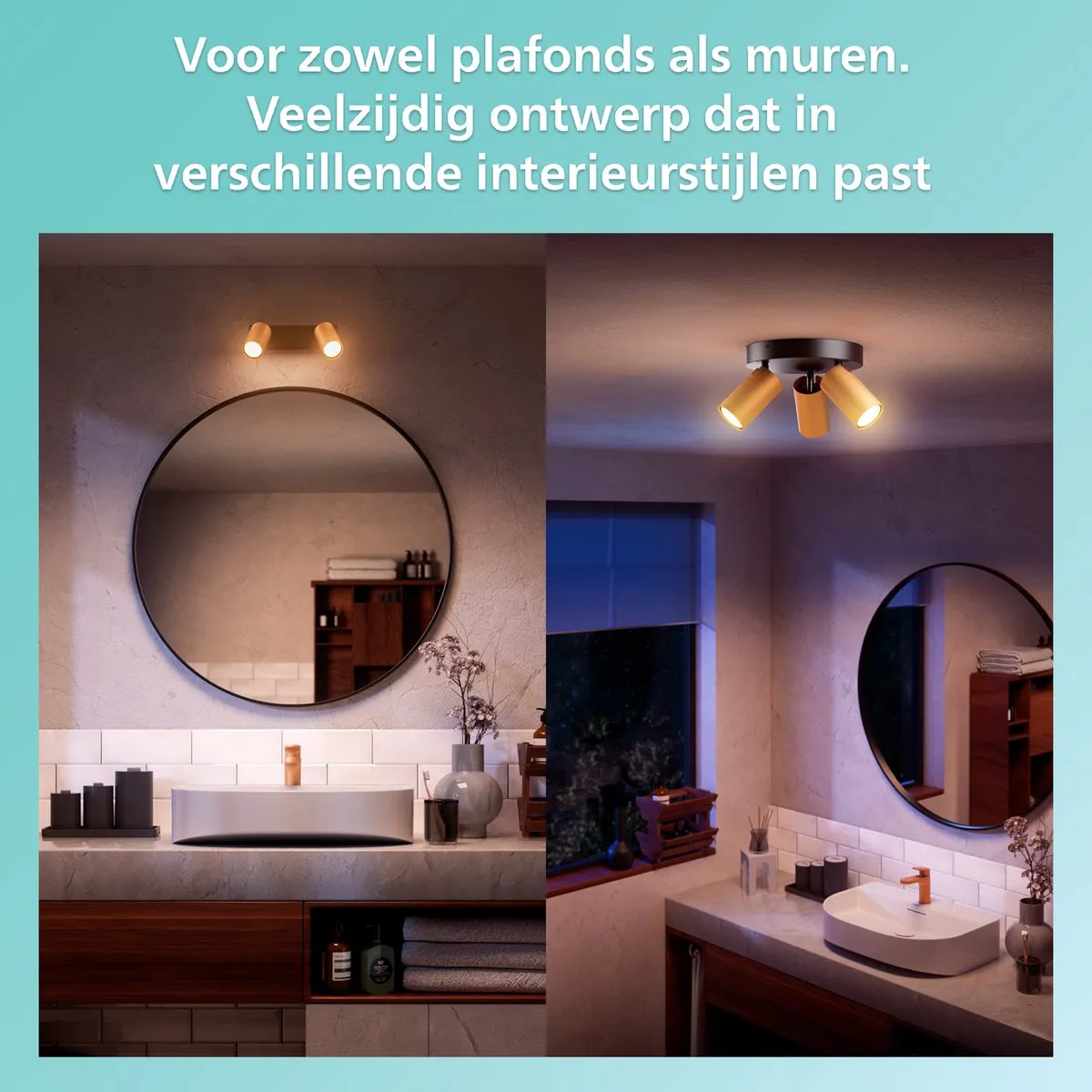 Philips Idris Spot Plafondspot 5W - Messing - IP44 - afbeelding 6 van 6
