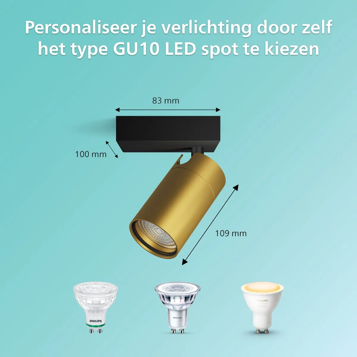 Philips Idris Spot Plafondspot 5W - Messing - IP44