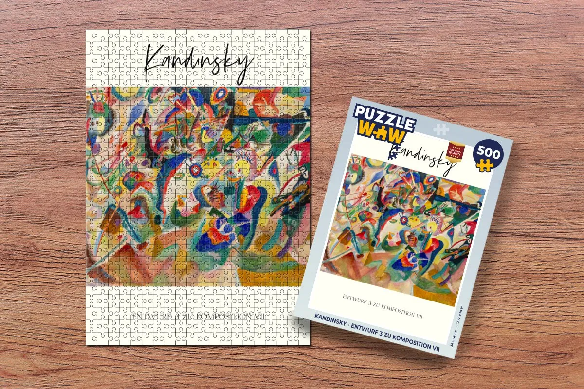 PuzzleWow Kandinsky Entwurf 3 zu Komposition VII Legpuzzel 500 Stuks - Multicolor