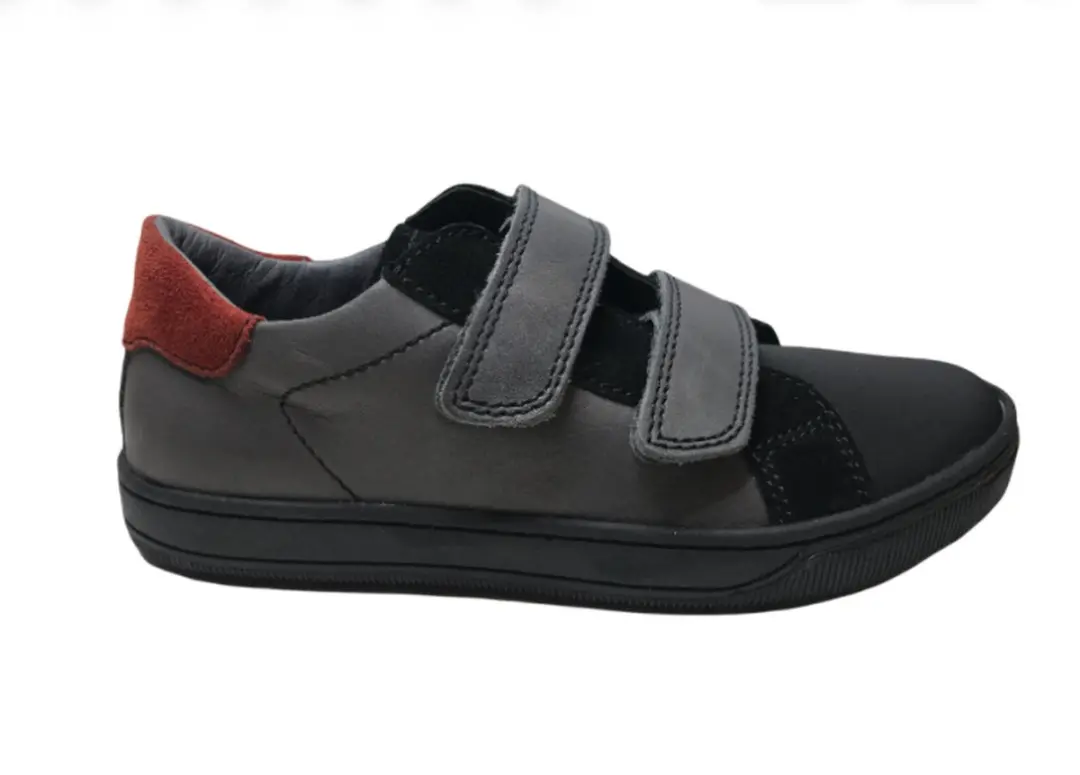 Naturino velcro's rubberen neus lederen sneakers Isaac Grijs mt 32