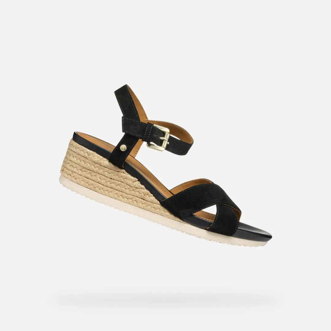 GEOX ISCHIA CORDA DAMES Sandalen - ZWART - Maat 41