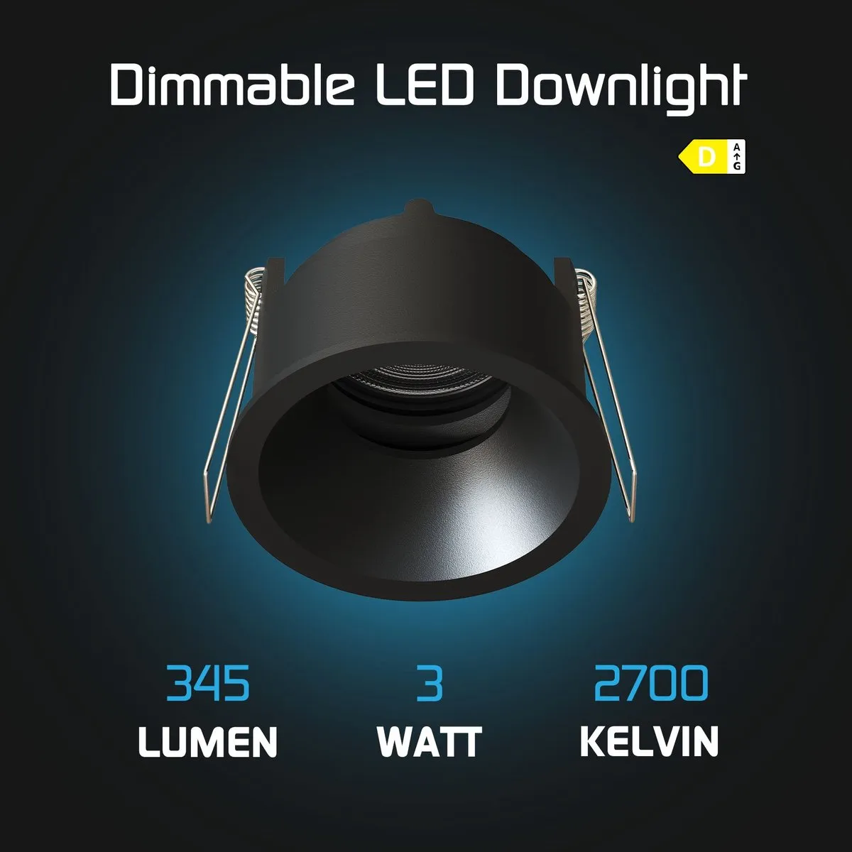 Ledvion LED Inbouwspot Ø81mm GU10 3W - Zwart