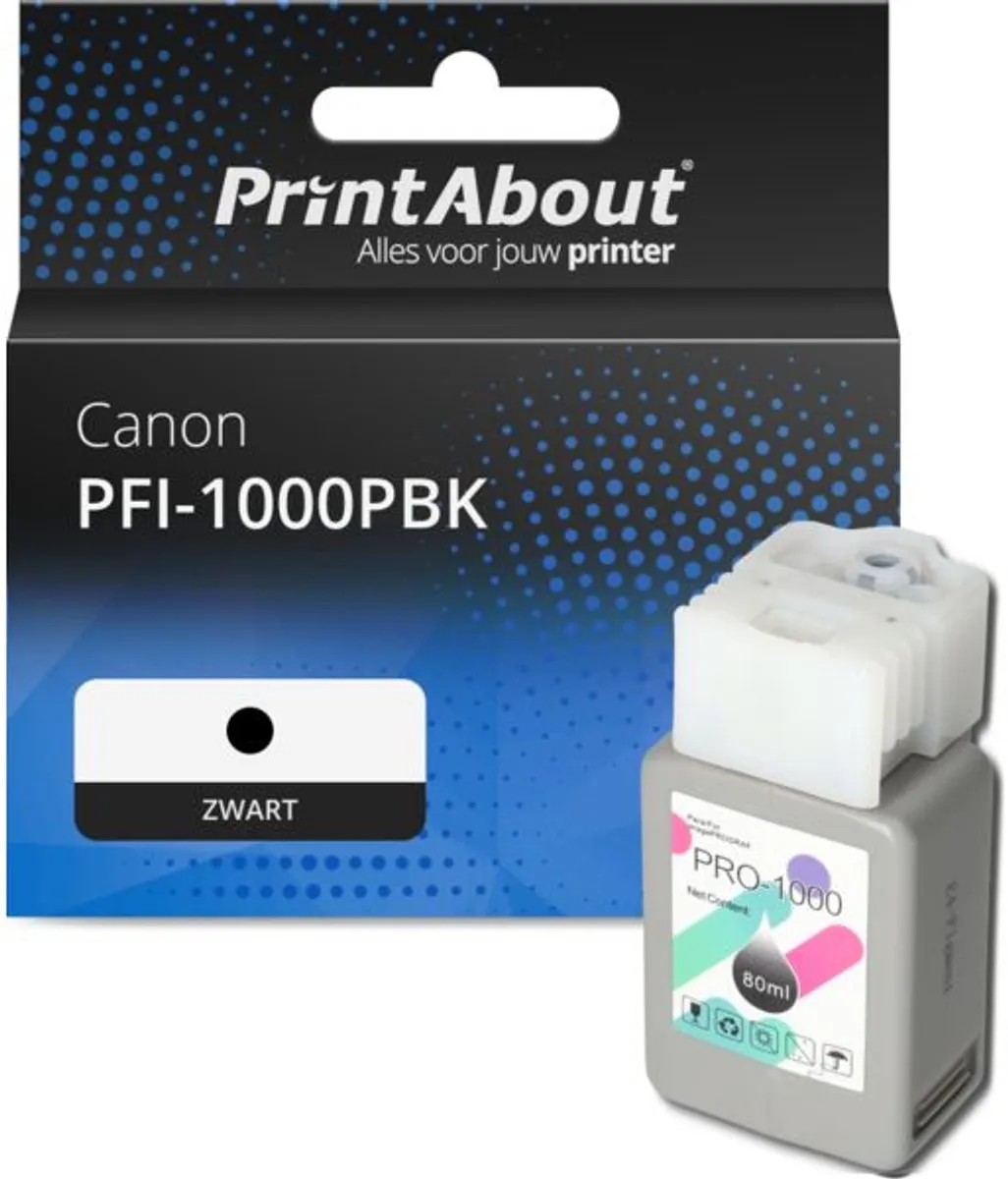 PrintAbout PFI-1000PBK Inktcartridge Zwart
