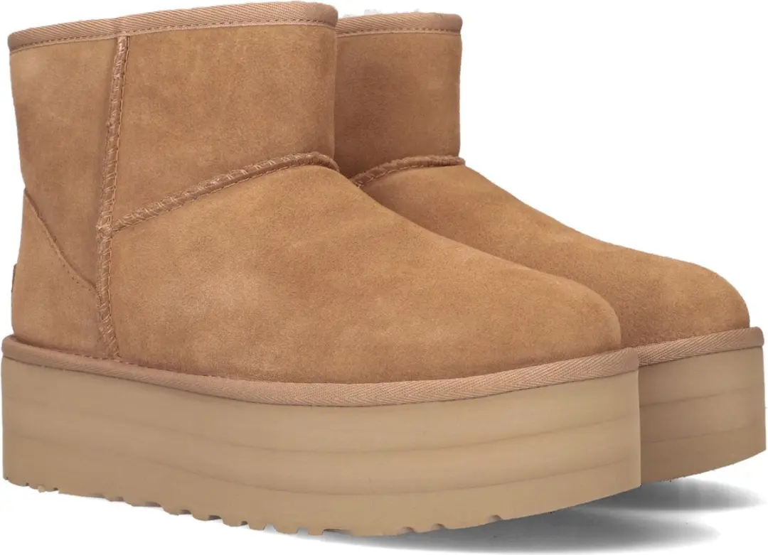 UGG Classic Mini Platform Enkellaarzen Cognac - Maat 41