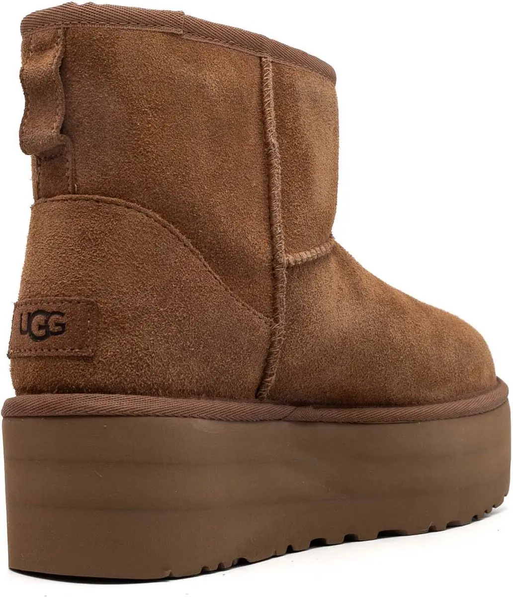 UGG Classic Mini Platform Enkellaarzen Cognac - Maat 41