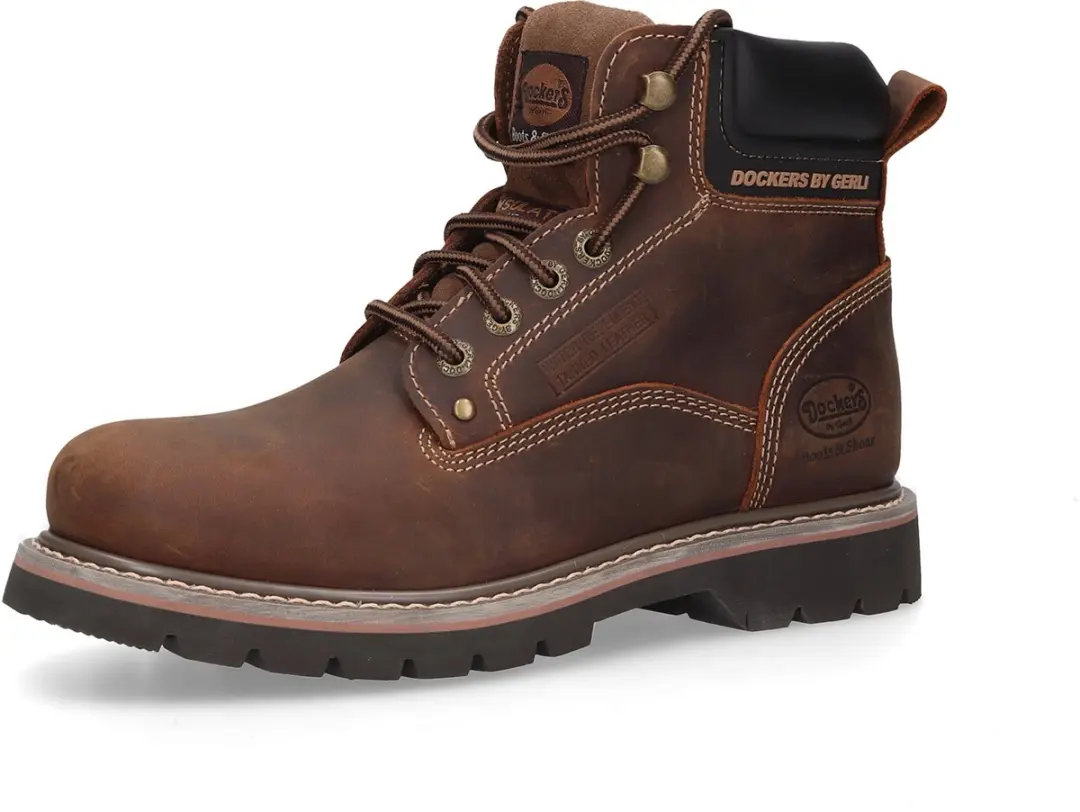 Dockers by Gerli heren leren veterschoenen 23DA004-400460 laarzen bruin