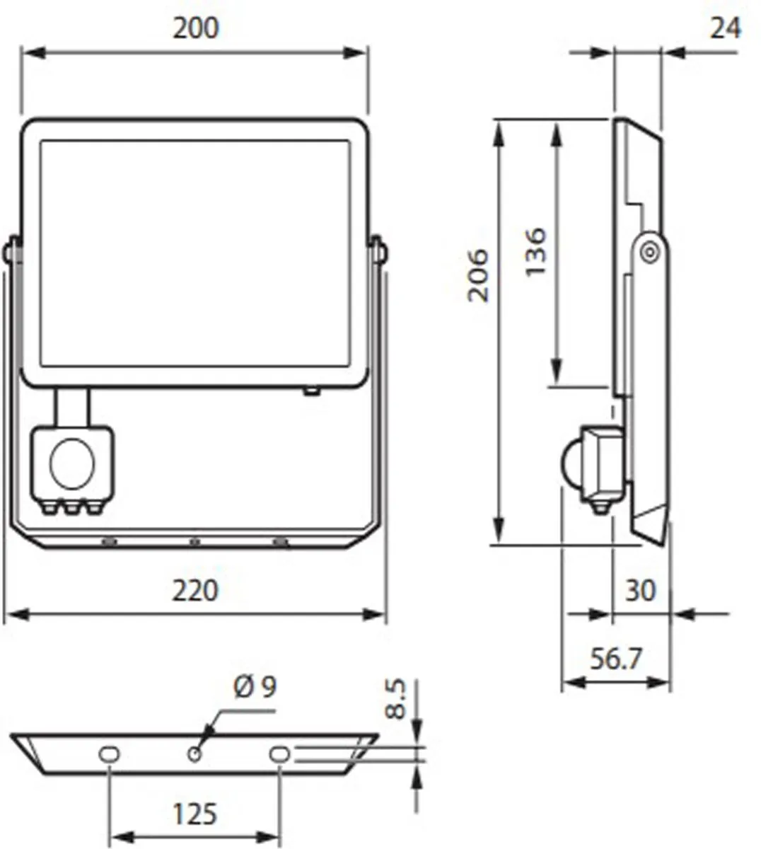 Philips ProjectLine Straler 50W Koel Wit - 4000K - Zwart