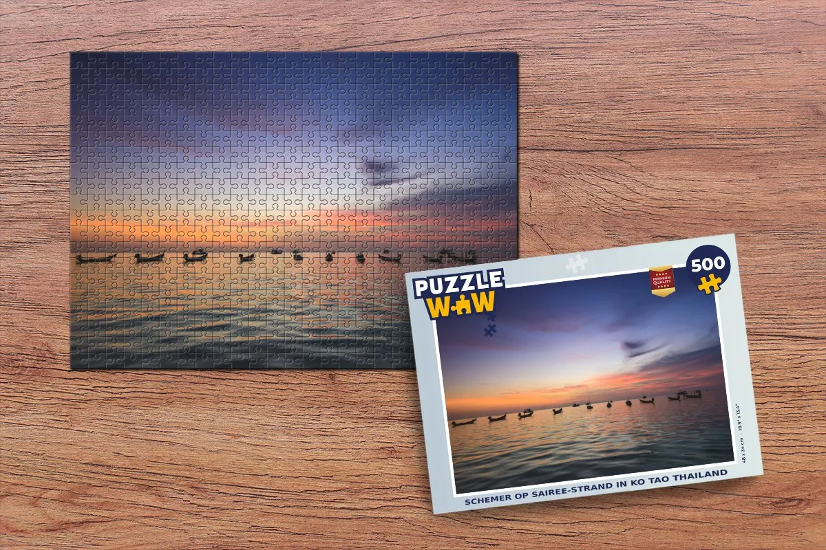 PuzzleWow Legpuzzel Schemer op Sairee-Strand Ko Tao Thailand 500 Stuks - Multicolor