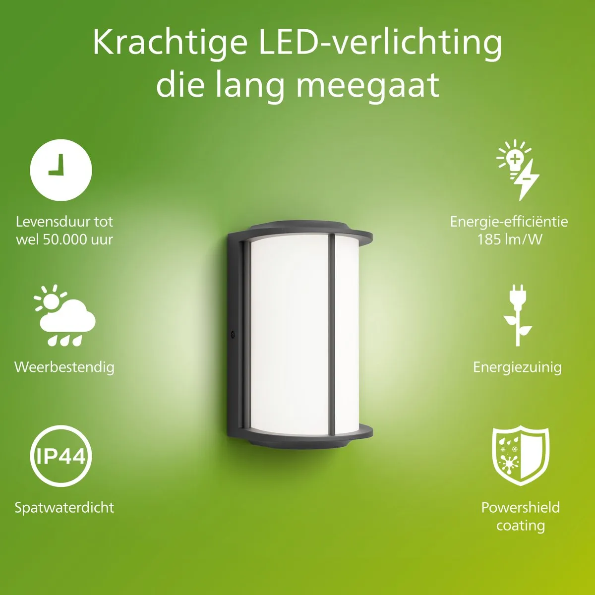 Philips Reese Wandlamp 4.3W Warmwit - Antraciet
