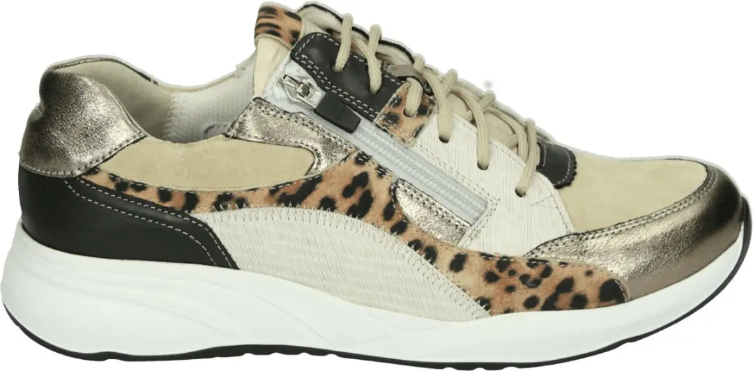 Durea 6318 H Lage Sneakers - Wit/Beige - Maat 40.5