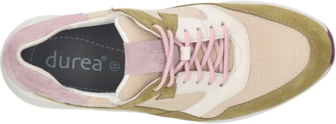 Durea 6317 Suède Groene Dames Sneakers - 38