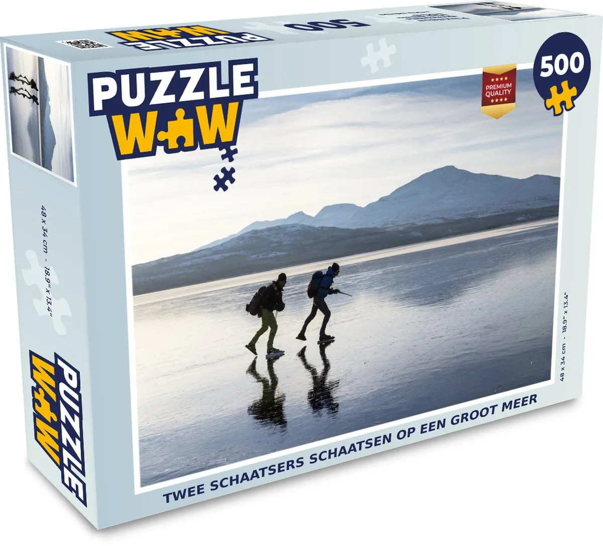 PuzzleWow Legpuzzel Twee Schaatsers 500 Stuks - Multicolor