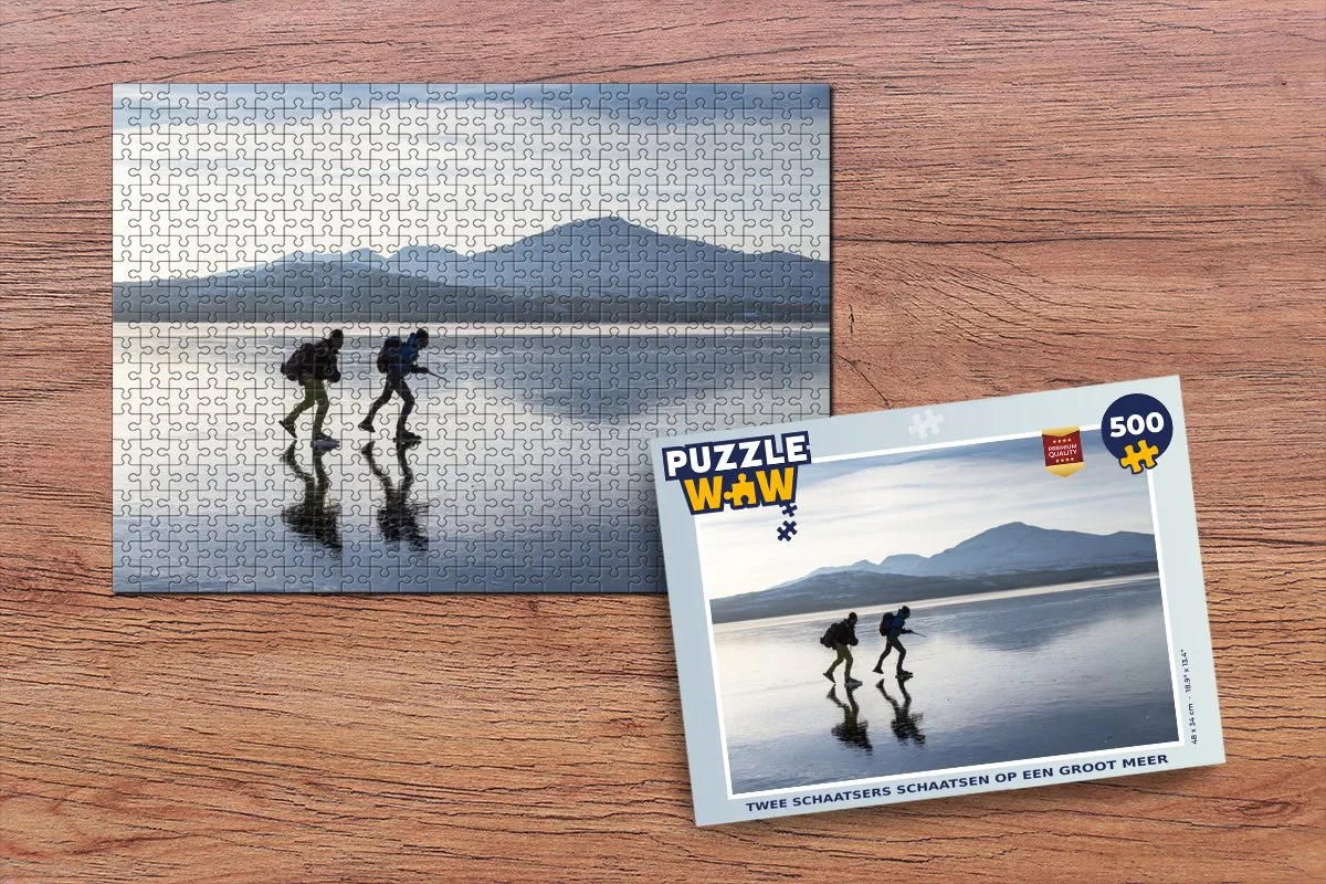 PuzzleWow Legpuzzel Twee Schaatsers 500 Stuks - Multicolor