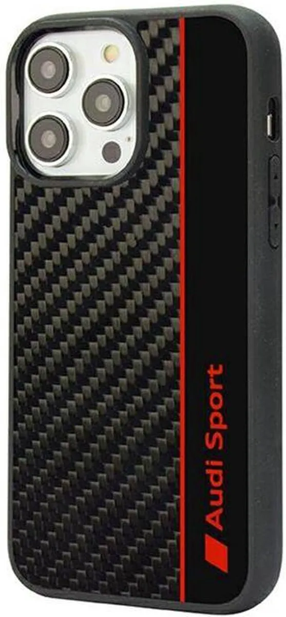 Audi Sport Carbon Fiber Back Case - iPhone 14 Pro - Zwart