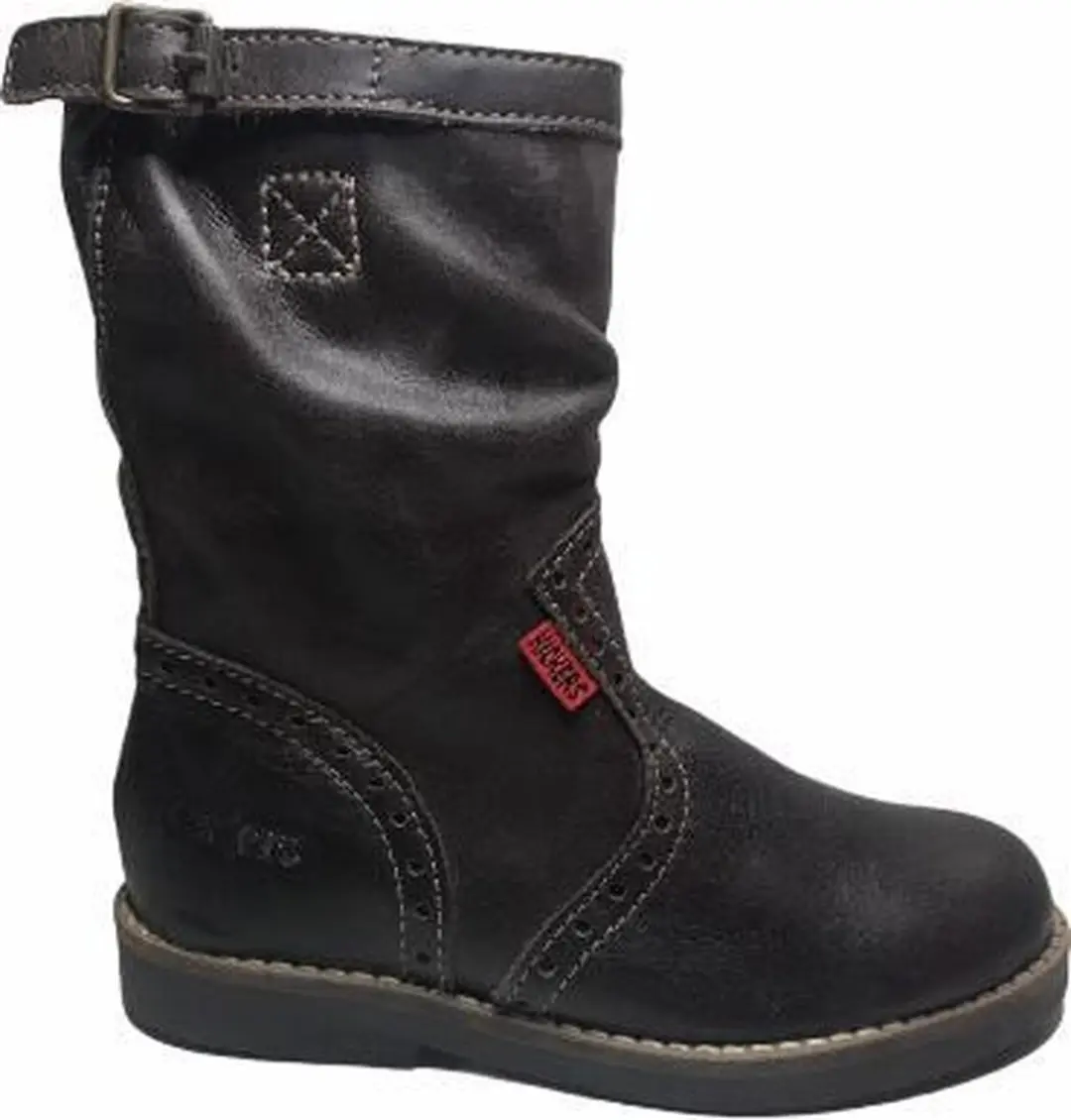 Kickers rits oxford effen lange laars Jaclyn dk bruin mt 27