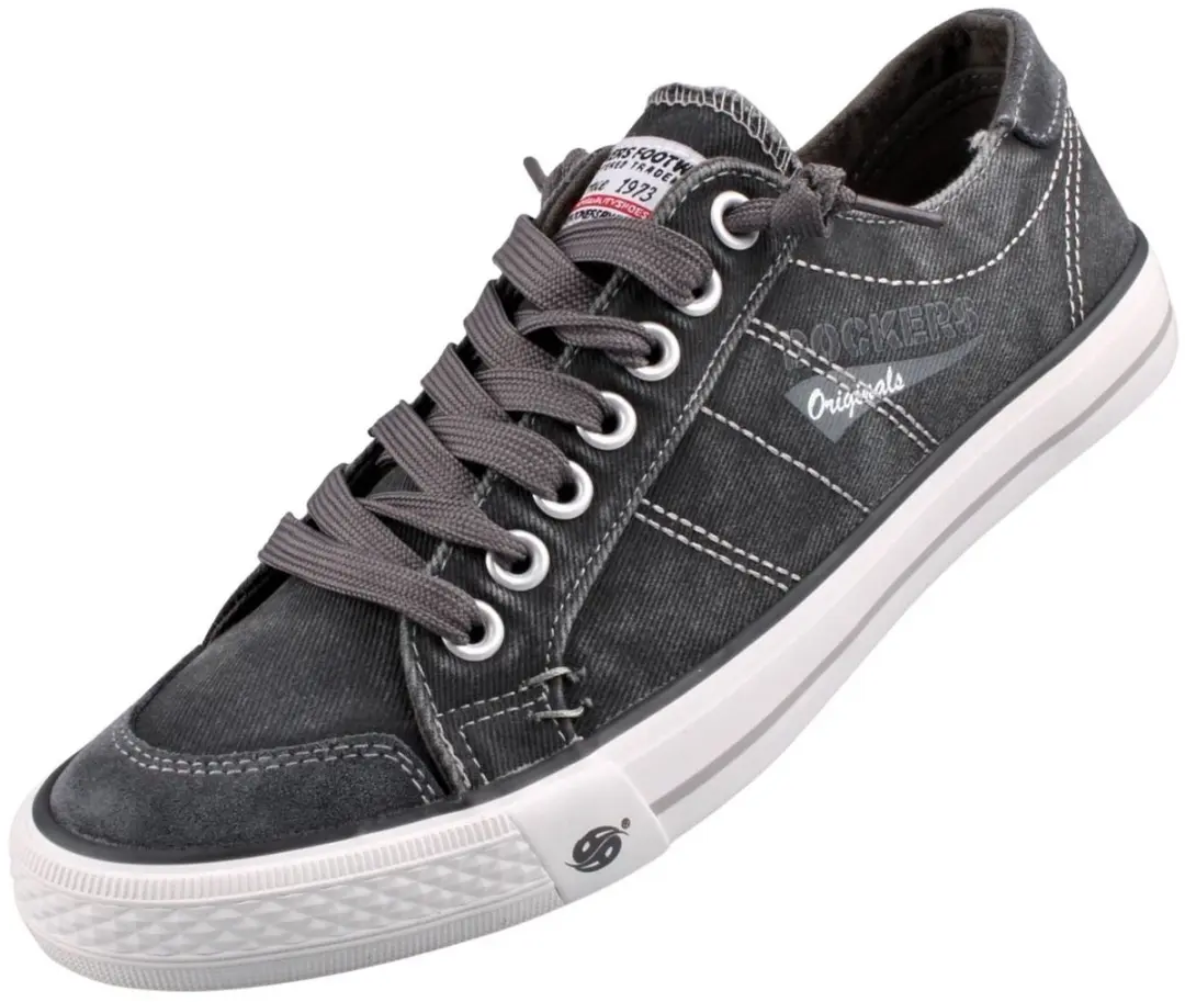 Dockers by Gerli heren sneaker van canvas donkergrijs