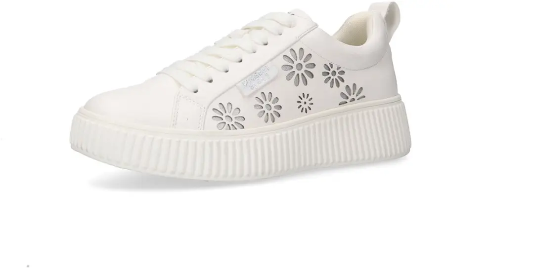 Dockers by Gerli dames plateau sneaker 55KJ206-610500 veterschoen wit
