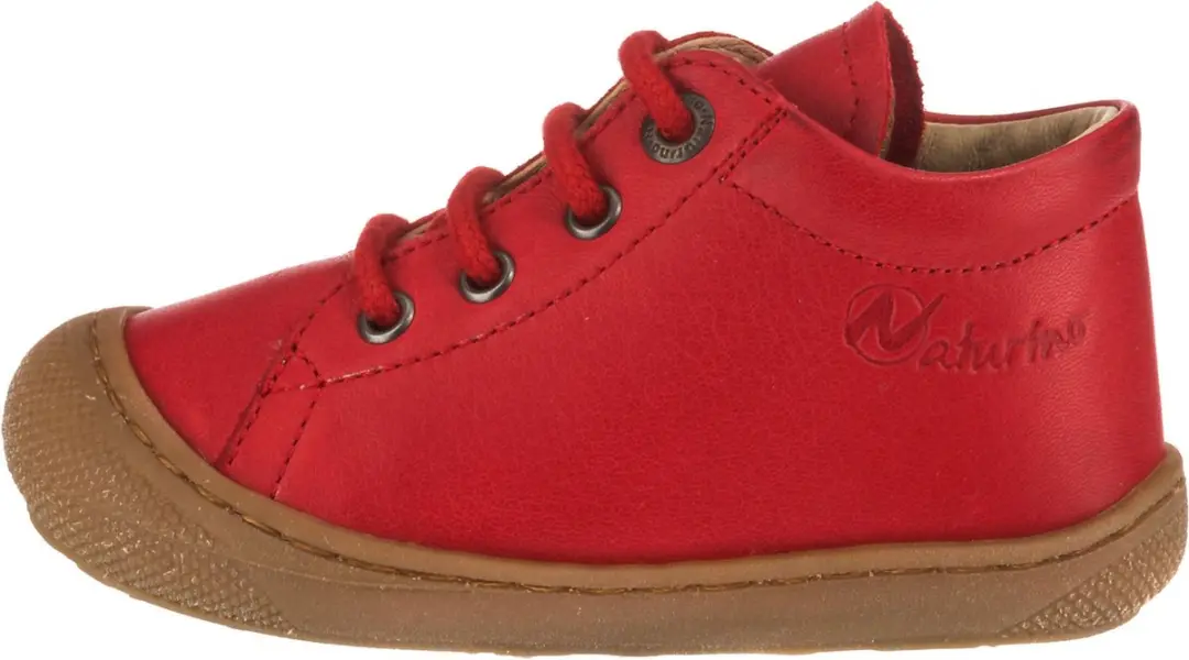 Naturino veters effen lederen sneakers Cocoon rood  mt 25