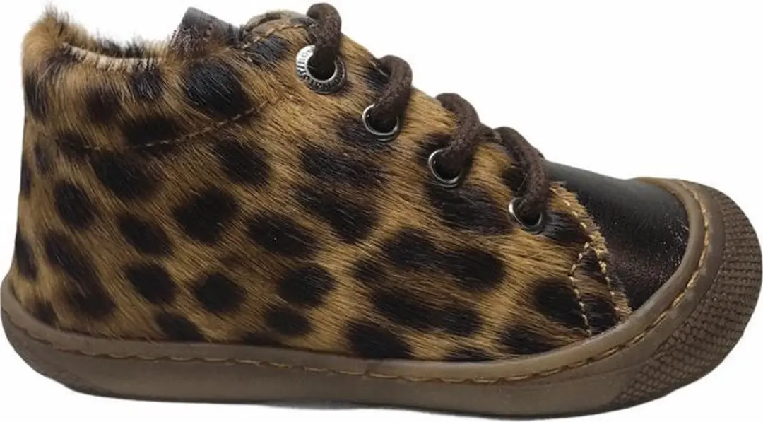 Naturino lederen veterschoenen bumper Cocoon brons/leopard mt 25