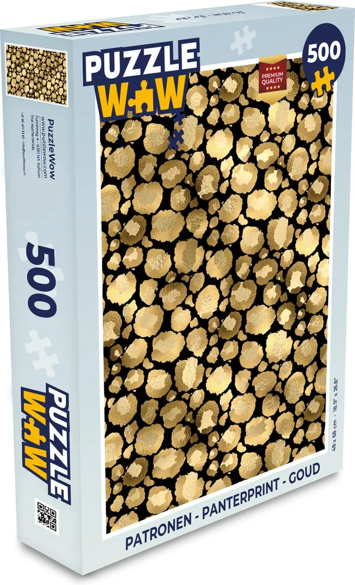 PuzzleWow Panterprint Legpuzzel 500 Stuks - Multicolor