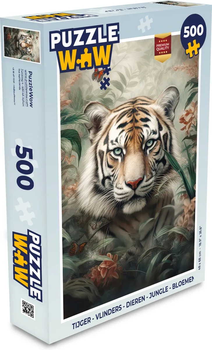 PuzzleWow Vlinders Jungle Legpuzzel 500 Stuks - Multicolor